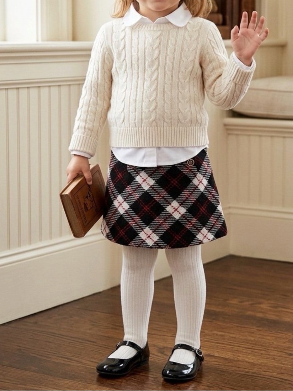 Janie and Jack Kids Wool Blend Plaid Skirt - Size 3